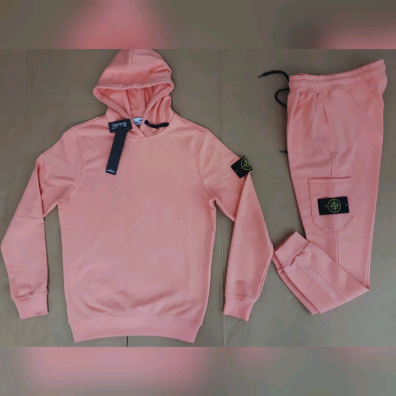 pink stone island tracksuit